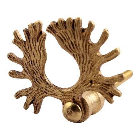 Golden Reindeer Horn Brass Drawer Knobs