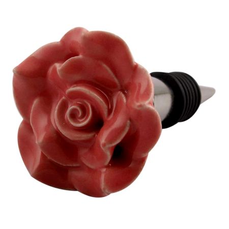 Old Pink Rose Ceramic Wine Stopper