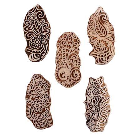 Set of 5 Piece New Mix Wooden Printing Block