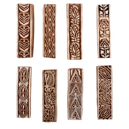 Set of 8 Piece New Mix Wooden Printing Block