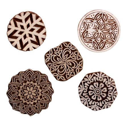 Set of 5 Piece New Mix Wooden Printing Block