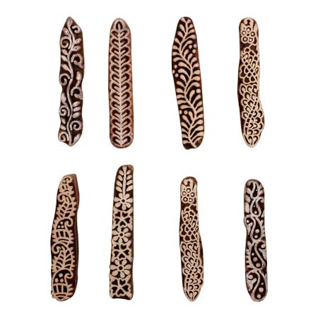 Set of 8 Piece New Mix Wooden Printing Block