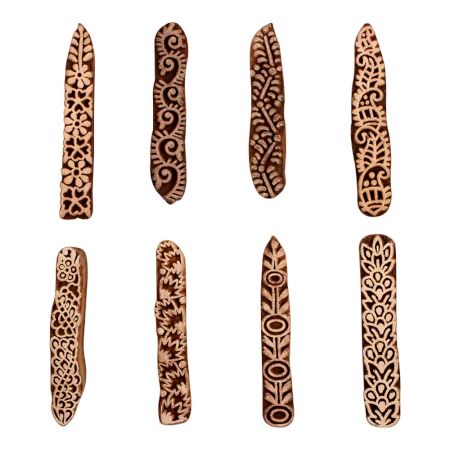 Set of 8 Piece New Mix Wooden Printing Block