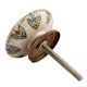 White Ceramic Floral Pattern Knob