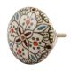 White Ceramic Floral Pattern Knob
