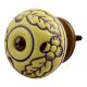 Yellow Brown Leaf Flower Etched Knobs