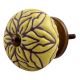 Brown Amarylis Floral Etched Ceramic Drawer Knob