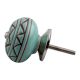 Sea Green Base Brown Pattern Etched Ceramic Drawer Knob