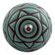 Sea Green Base Brown Pattern Etched Ceramic Drawer Knob