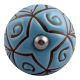 Turquoise Etched Ceramic Floral Cabinet Knob Online