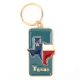 Brass Blue Texas State Flag Keychain