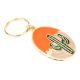 Brass Green Cactus In Spherical Shaped Orange Pale Pink Key Chain
