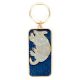 Silver Aardvark On Blue Brass Key Chain