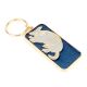 Silver Aardvark On Blue Brass Key Chain