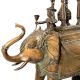 Original Vintage Brass Elephant Cart, Collectible Chariot Home Decor with Bronze Box or Chest