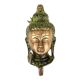 Green Brass Statue and Wall Hooks of Lord Shiva Face Sculpture