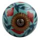 Sea Green Flower Ceramic Dresser Knob