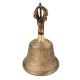 Hand Carved Brass Bell with Wajra Hand