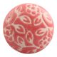 Old Pink Etched Flat Ceramic Cabinet Knob