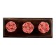 Old Pink Rose Ceramic Wooden Hooks