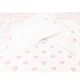 White Cotton Duvet Cover With Pink Floral Hand Embroidery +2 Pillow Covers.