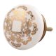 Golden Flower Flat Ceramic Drawer Knob