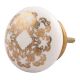 Golden Flower Flat Ceramic Drawer Knob