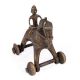 Brass Horse on Wheel Temple Toy