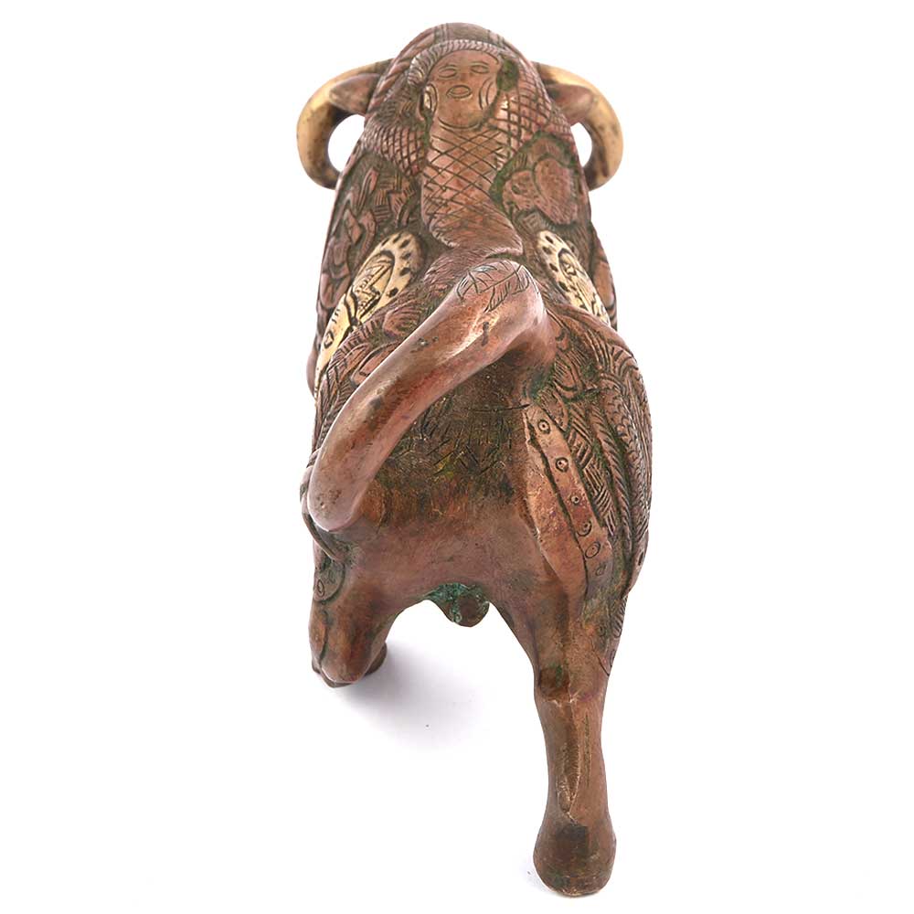 Copper Finish Bull Brass Statue