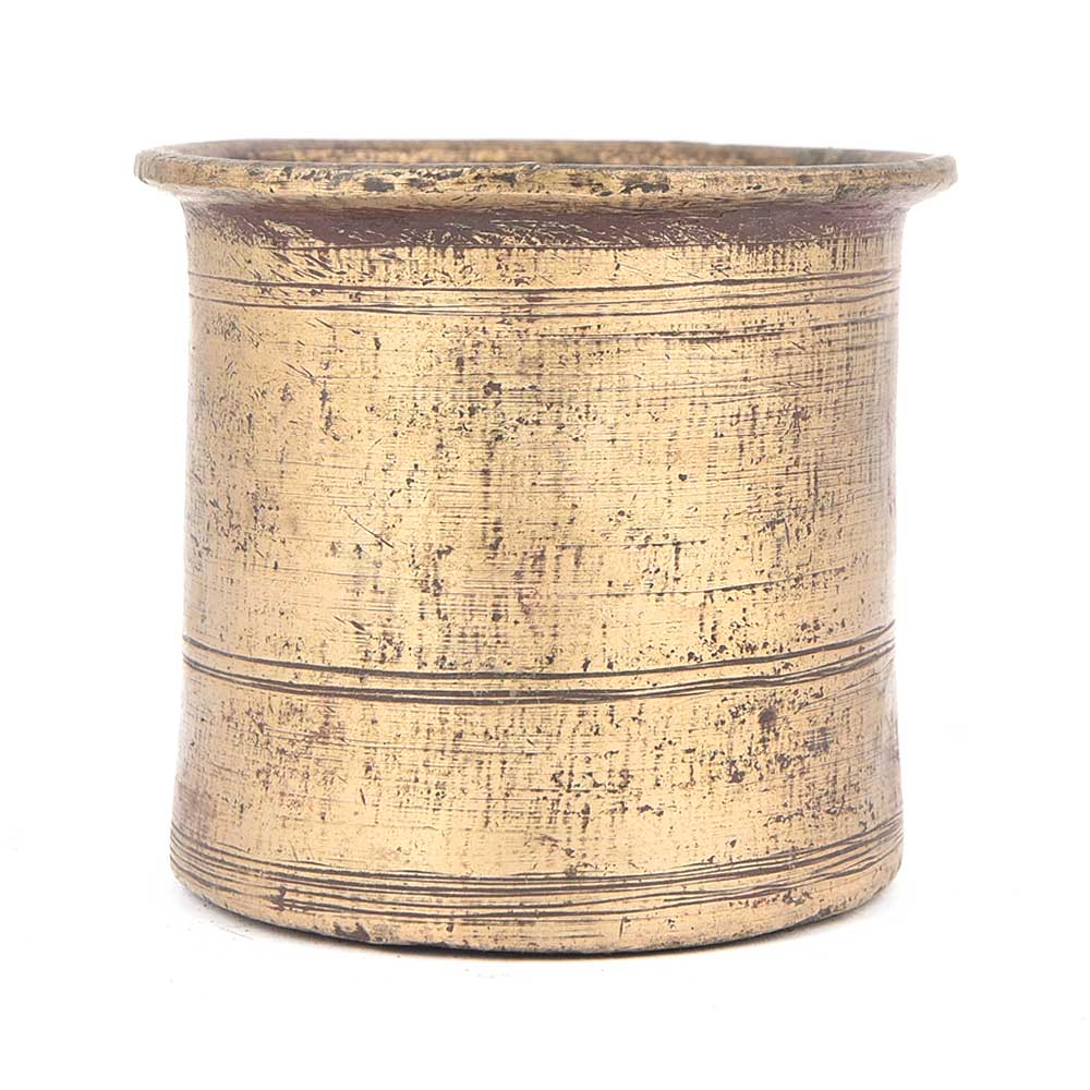 Golden Brass Used Water Holy Water Pot