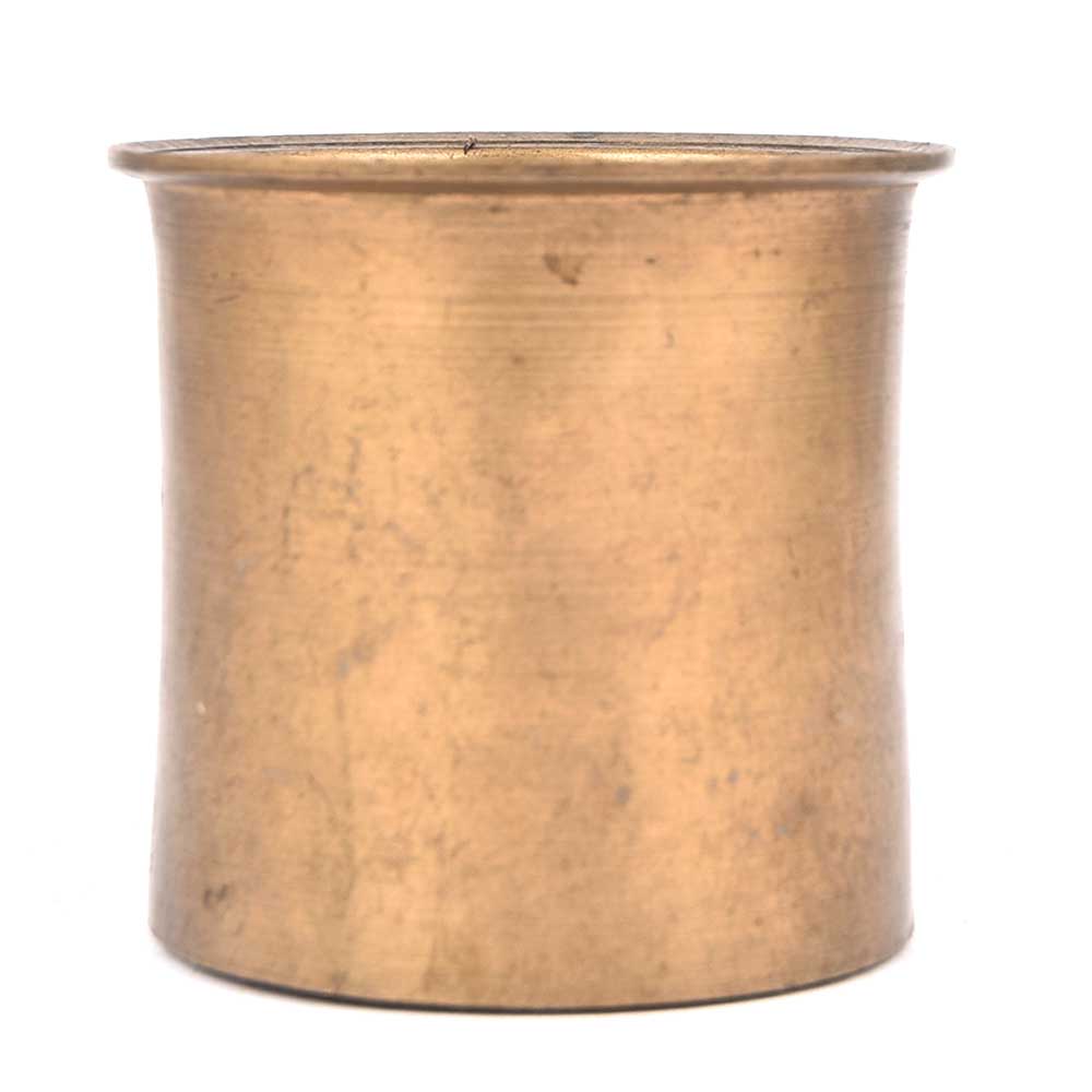 Engraved Geometric Design Brass Holy Water Pot