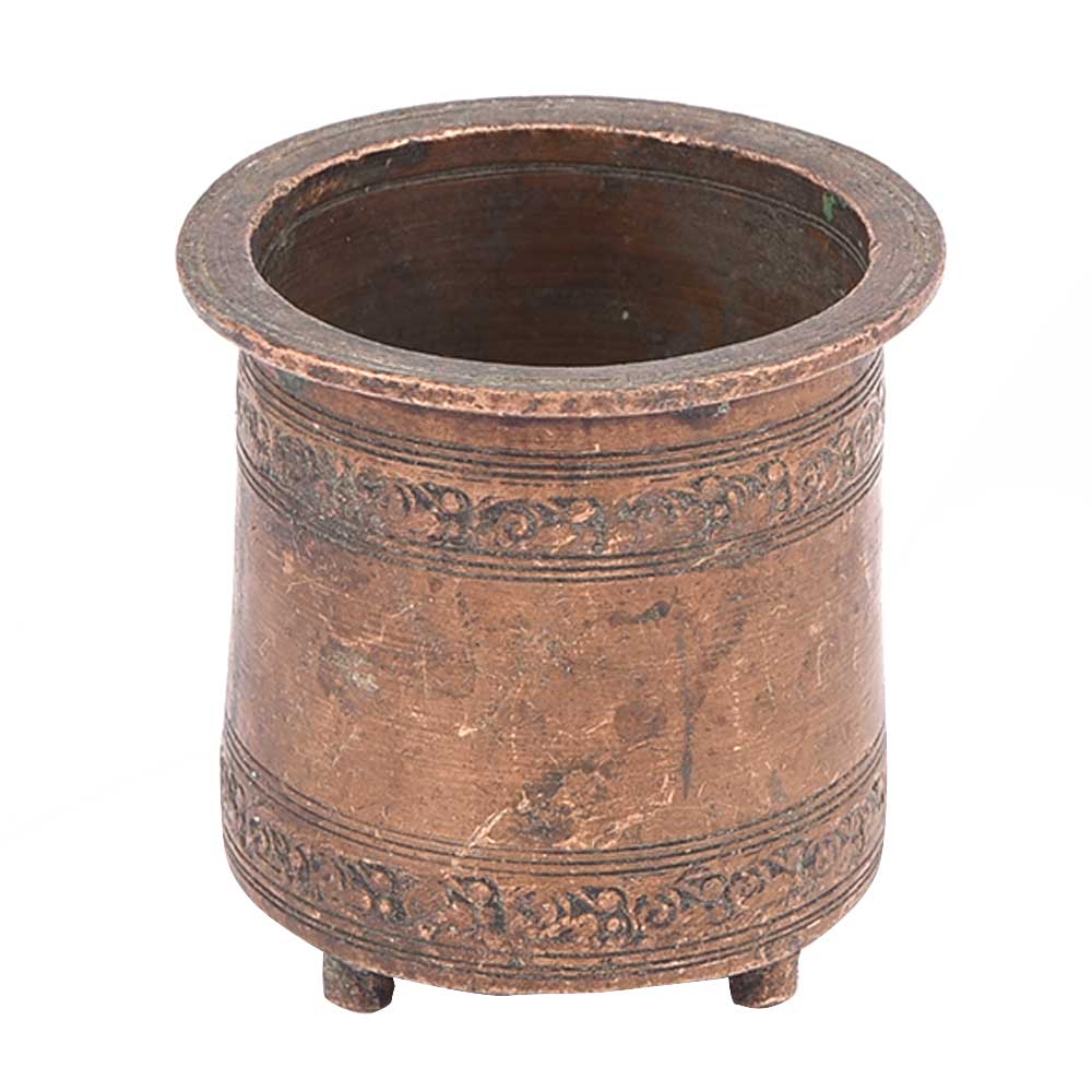 Oxidised Copper Holy Water Pot