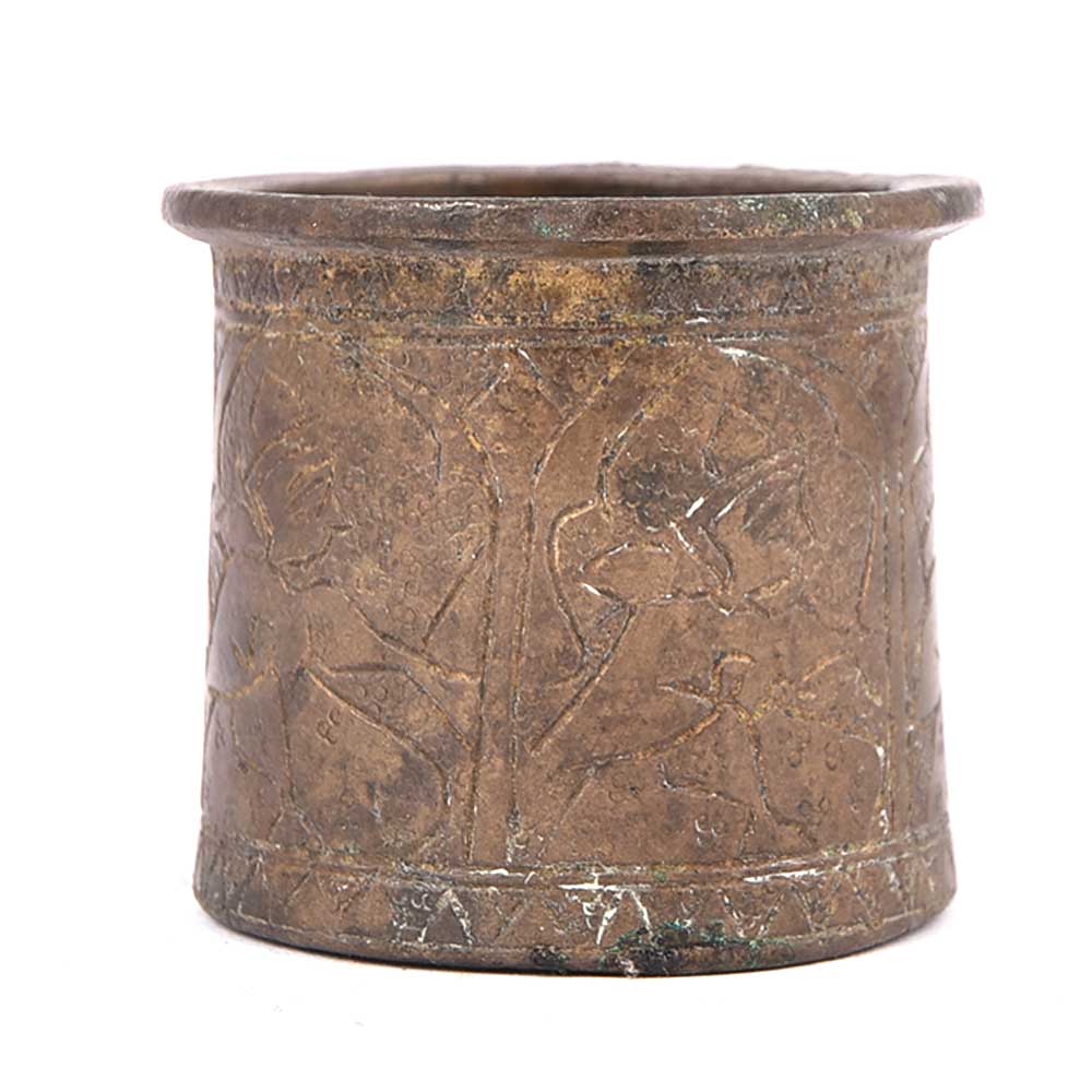 Hand Crafted Brass Panchpatra Pot and Patina