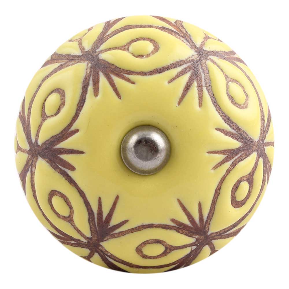 Yellow Etched Ceramic Wine Stopper