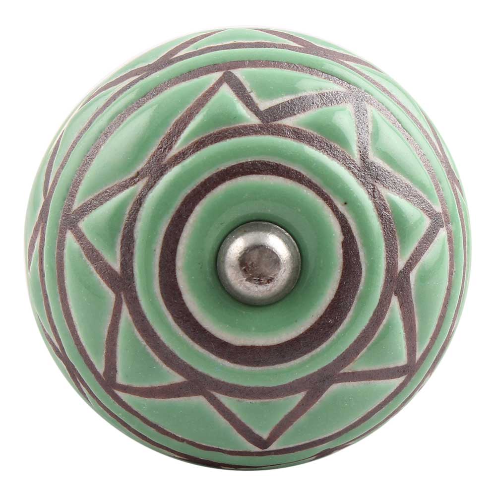 Pea Green Pattern Etched Ceramic Wine Stopper