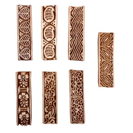 Set of 7 Piece New Mix Wooden Printing Block