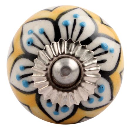 Mustard Flower Ceramic Drawer Knob