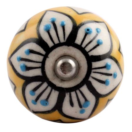 Mustard Flower Ceramic Wine Stopper