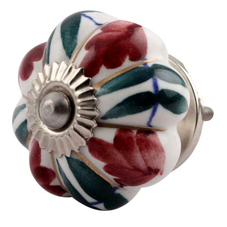 Maroon Big Melon Ceramic Cabinet Knob