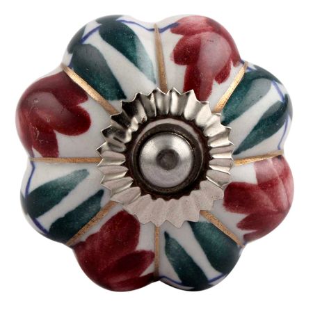 Maroon Big Melon Ceramic Cabinet Knob