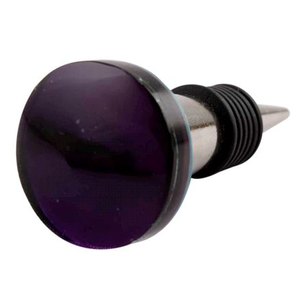 Purple Flat Glass Wine Stopper