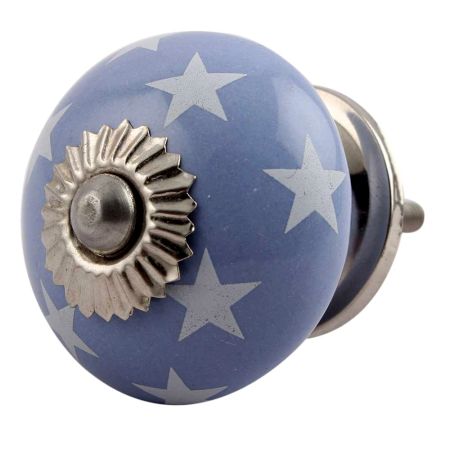 Slate Blue Star Ceramic Dresser Knob Online