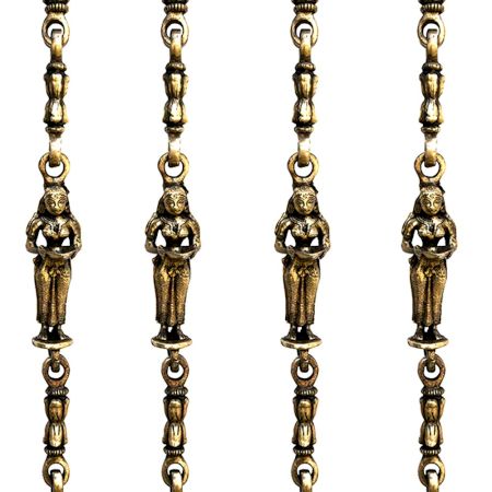 Swing Chain Set with Peacock and Dancing Lady Figurine(Set Of 4 Pieces)