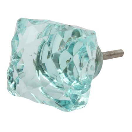 Water Glass Square Cut Drawer Knob
