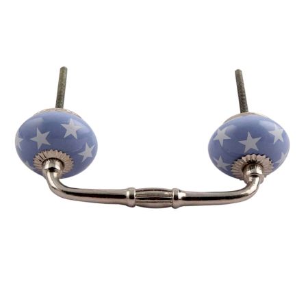 Slate Blue Star Ceramic Bridge Handle