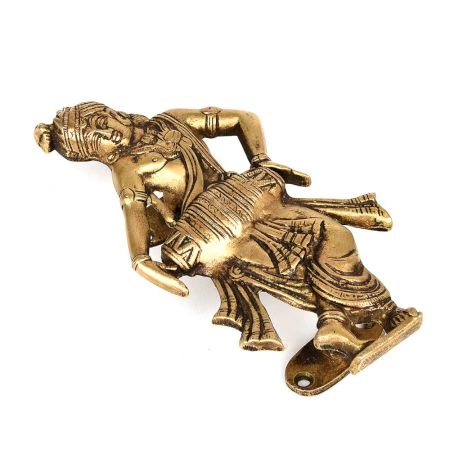 Brass Door Handle of Turban Man with Dholak