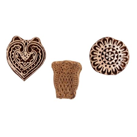 Set of 3 Piece New Mix Wooden Printing Block