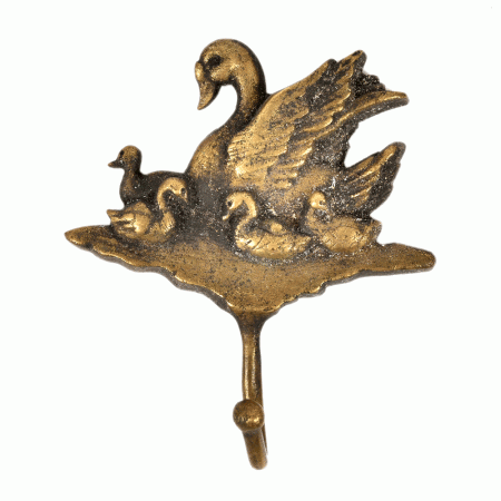 Bronze Duck with Ducklings Wall Hooks