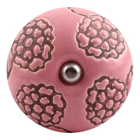 Pink Marigold Etched Ceramic Wine Stopper
