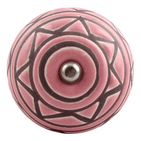 Pink Pattern Etched Ceramic Wine Stopper